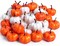 Artificial Pumpkins Bulk Orange and White Mini Foam Pumpkins for Fall Thanksgiving Table Decor